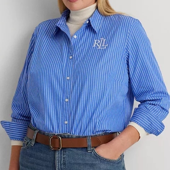 NWT POLO RALPH LAUREN Plus Size Cotton Broadcloth Shirt SIZE US 1X - Picture 2 of 5
